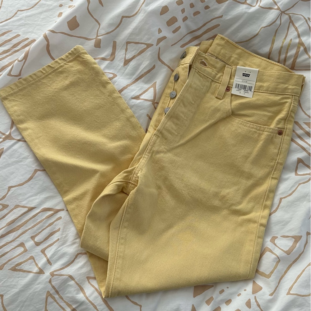 NWT 🌼 Levi’s 501 Cropped Jean in Botanical Yellow - Picture 7 of 8